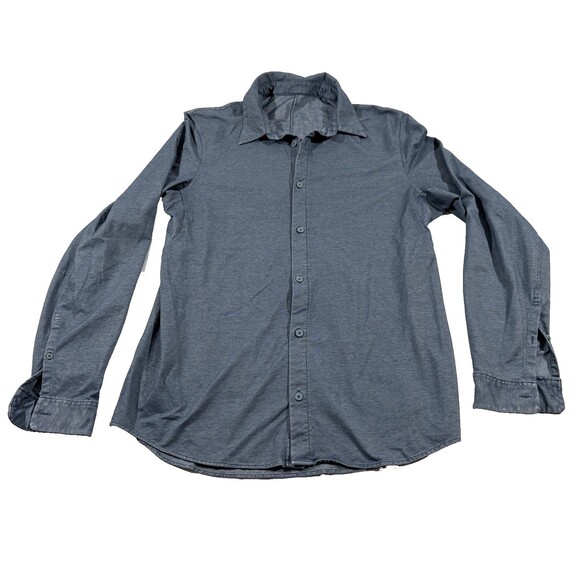 Lululemon Commission Shirt Mens Blue Long Sleeve Button Casual Collared Sz M - Picture 1 of 9